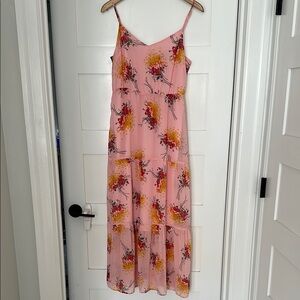 J Crew Mercantile Pink and Orange Sundress with Spaghetti Straps